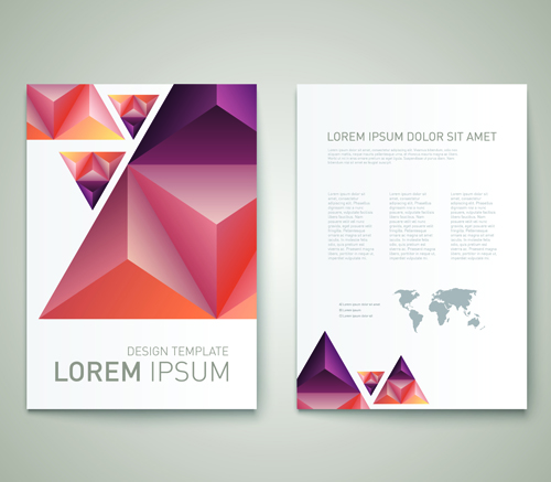 Cover brochure geometric triangle copy space vector 03