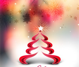 Creative christmas tree blurs background graphics vector 03
