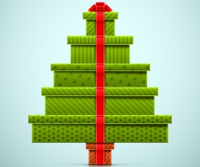 Creative christmas tree gift vector graphics