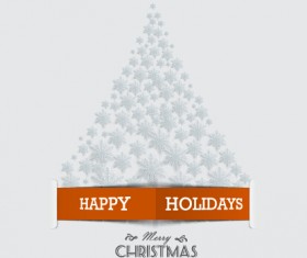 Creative design snowflake christmas tree vector background