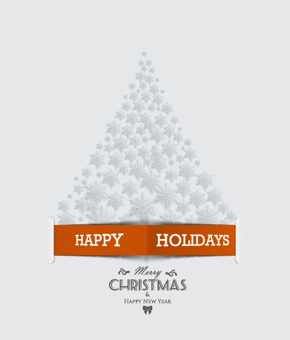 Creative design snowflake christmas tree vector background