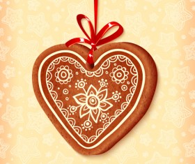 Cute cookie christmas ornament vector 02
