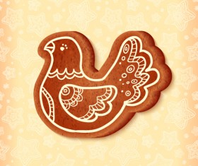Cute cookie christmas ornament vector 03