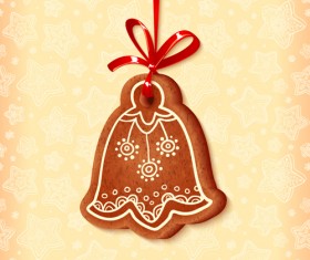 Cute cookie christmas ornament vector 04