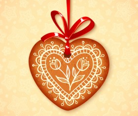 Cute cookie christmas ornament vector 07