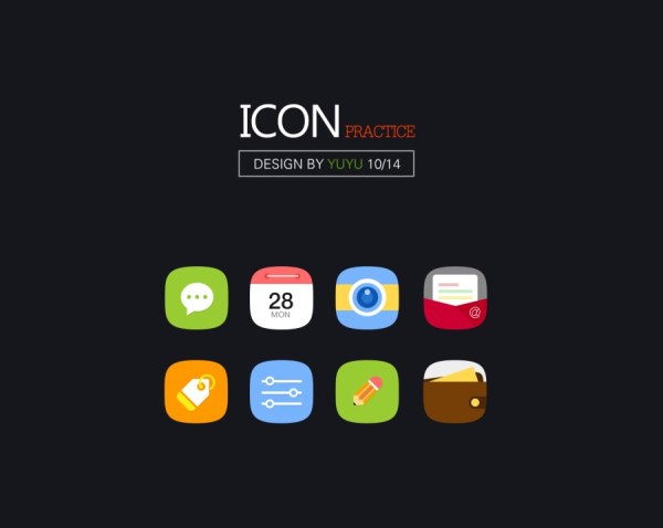 Cute flat app icons material
