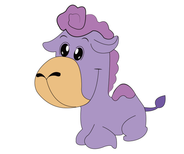 Cute purple camel vector