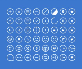 Cute round outline icons pack