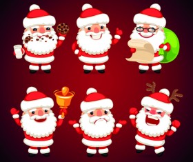 Cute santa material vector set 01