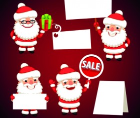 Cute santa material vector set 03