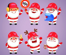 Cute santa material vector set 04