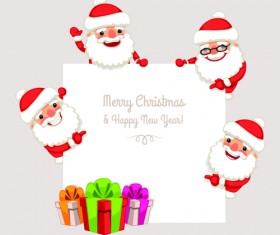 Cute santa material vector set 05