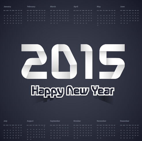 Dark color calendar 2015 new year vector