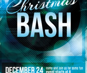 December 24 christmas party flyer cover vector 01