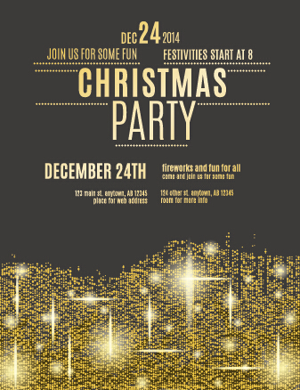 December 24 christmas party flyer cover vector 02