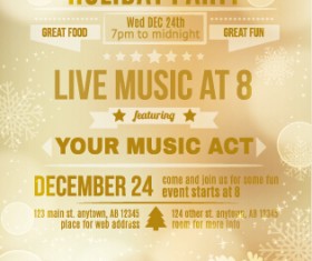 December 24 christmas party flyer cover vector 03