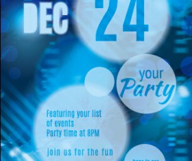 December 24 christmas party flyer cover vector 07