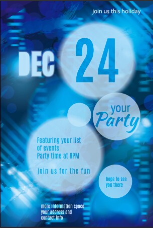 December 24 christmas party flyer cover vector 07
