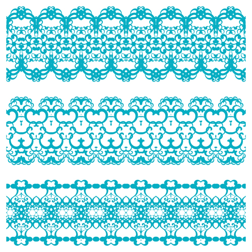 Decorative pattern retro seamless borders 02 vector set