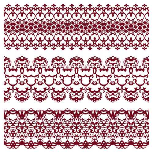 Decorative pattern retro seamless borders 03 vector set