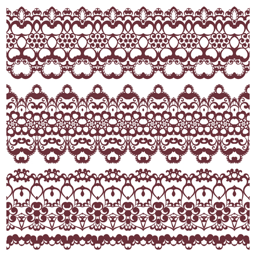 Decorative pattern retro seamless borders 05 vector set