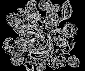 Decorative white floral vector material