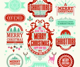 Delicate 2015 christmas labels ornaments vector 05