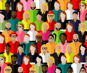 Different people pattern seamless vector 01