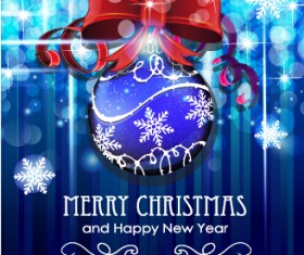 Dream blue christmas with new year shiny background art 01