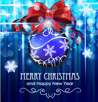 Dream blue christmas with new year shiny background art 01