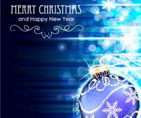 Dream blue christmas with new year shiny background art 02
