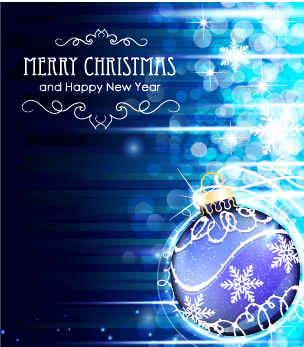 Dream blue christmas with new year shiny background art 02