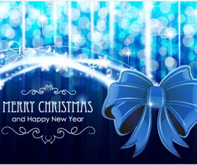 Dream blue christmas with new year shiny background art 04