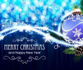 Dream blue christmas with new year shiny background art 06