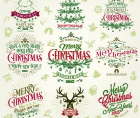 Elegant 2015 christmas and new year labels design 02