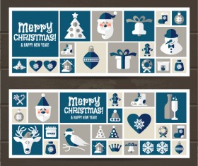 Elements of christmas baubles banners vector 01