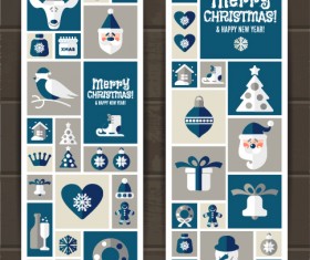 Elements of christmas baubles banners vector 02