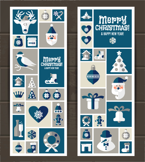 Elements of christmas baubles banners vector 02