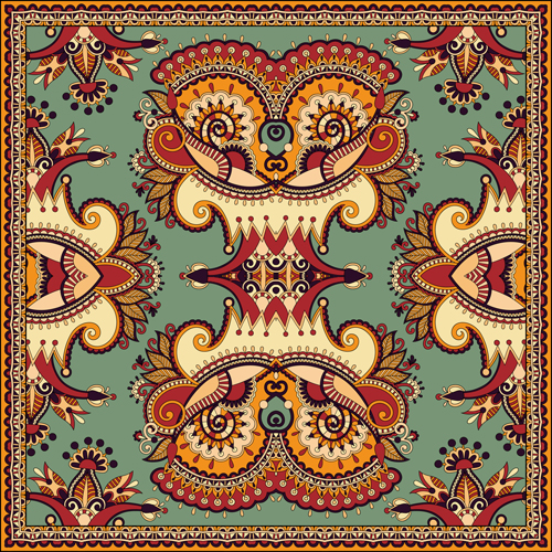 Ethnic decorative pattern floral vector 01