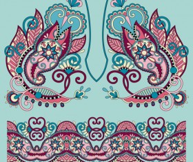 Ethnic decorative pattern floral vector 02