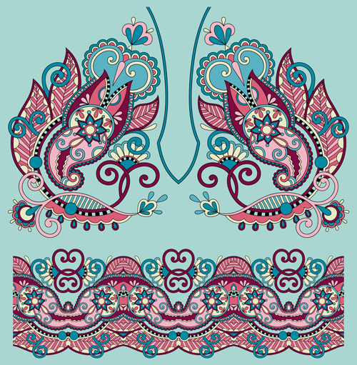Ethnic decorative pattern floral vector 02