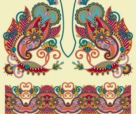 Ethnic decorative pattern floral vector 03