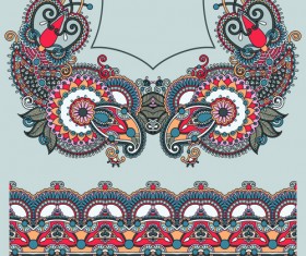 Ethnic decorative pattern floral vector 04