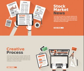 Flat office business template vector material 11