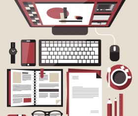 Flat office business template vector material 12