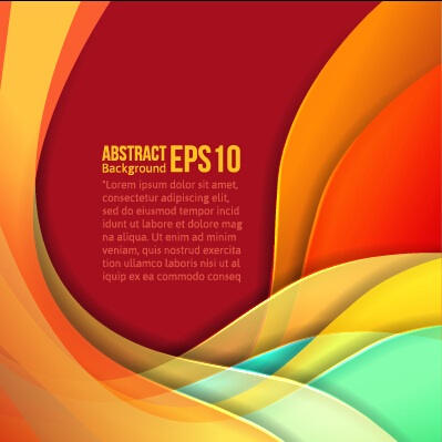 Flowing lines waves colored background vector 01