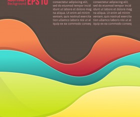 Flowing lines waves colored background vector 03
