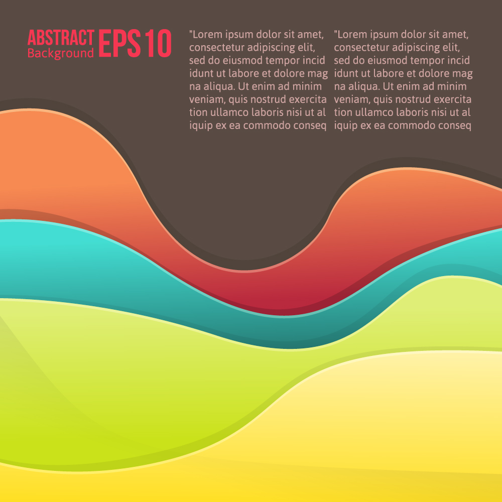 Flowing lines waves colored background vector 03