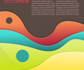 Flowing lines waves colored background vector 07
