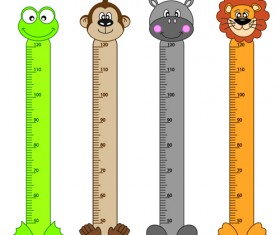 Funny baby height measure cartoon vector 02